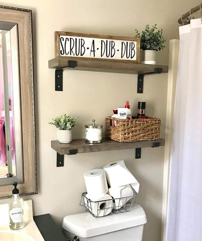 Shelf Brackets 8 Inch Lip Brackets for Shelves, Industrial Forged Raw Metal/Steel Floating Shelf Bracket, Handcrafted Forged Heavy Duty Rustic Metal Black Shelf Brackets 6 Pack（7.25''）