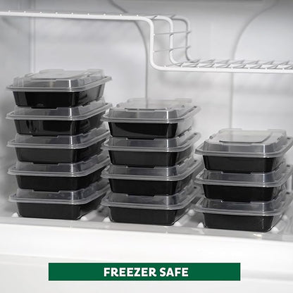 Freshware Meal Prep Containers [150 Pack] 1 Compartment Food Storage Containers with Lids, Bento Box, BPA Free, Stackable, Microwave/Dishwasher/Freezer Safe (24 oz)