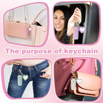 4Pcs Lipstick Holder Keychain, Lipstick Keychain, Colorful Lip Balm Holder Keychains for Pocket Bag Accessories