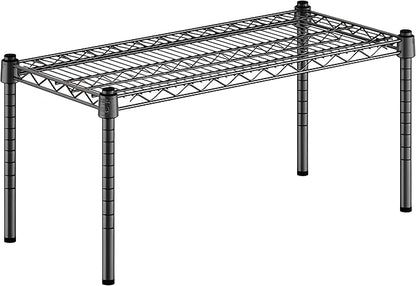 14" x 30" x 14" Black Epoxy Wire Storage Shelf, Dunnage Rack, Commercial 1 Tier Small Shelf