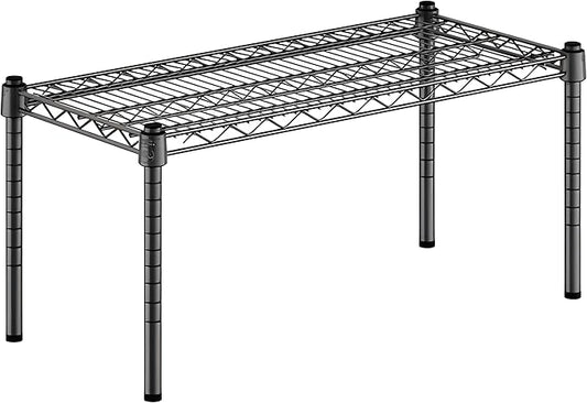 14" x 30" x 14" Black Epoxy Wire Storage Shelf, Dunnage Rack, Commercial 1 Tier Small Shelf