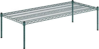 24" x 54" x 14" Green Epoxy Wire Storage Shelf, Dunnage Rack, Commercial 1 Tier Small Shelf