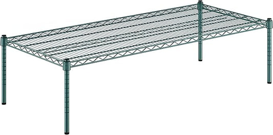 24" x 54" x 14" Green Epoxy Wire Storage Shelf, Dunnage Rack, Commercial 1 Tier Small Shelf