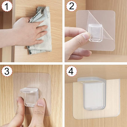 AccEncyc 12 Pcs Punch Free Shelf Support Pegs Self Adhesive Shelves Clips Shelf Pegs for Shelves No Drill Shelf Bracket Holders Pin for Kitchen Cabinet Book Shelves Closet Clapboard Layer (1-Peg)