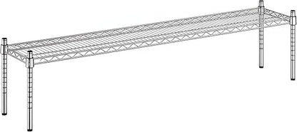 12" x 60" x 14" Chrome Wire Storage Shelf, Dunnage Rack, Commercial 1 Tier Small Shelf