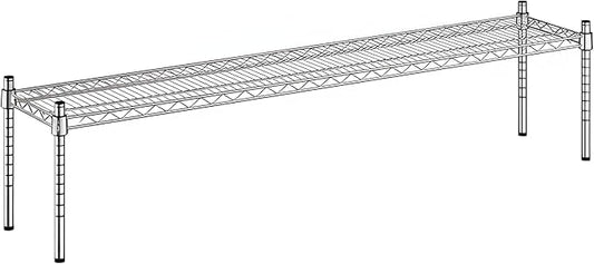 12" x 60" x 14" Chrome Wire Storage Shelf, Dunnage Rack, Commercial 1 Tier Small Shelf