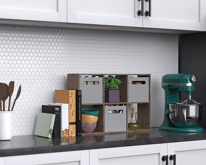 ClosetMaid Mini 6-Cube Desktop or Wall Mount Organizer, Weathered Teak