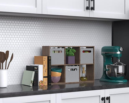ClosetMaid Mini 6-Cube Desktop or Wall Mount Organizer, Weathered Teak