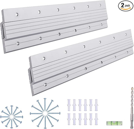 French Cleat Hanger 12 Inch - 2 Pairs - Aluminum Z Clips/Bar Interlocking Wall Mounting Bracket Hardware Kit for Hanging Mirrors, Picture, Shelf, Headboard, Cabinet, Whiteboard, Art, Frames
