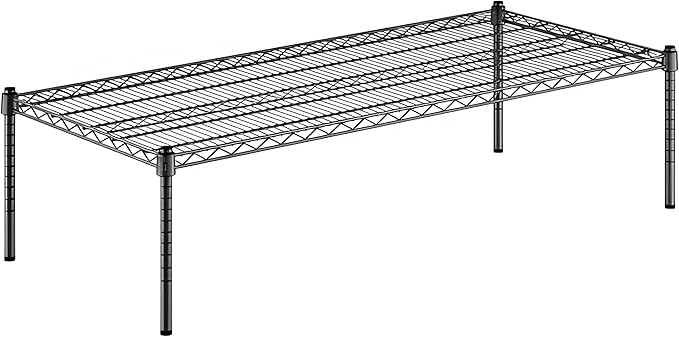 24" x 54" x 14" Black Epoxy Wire Storage Shelf, Dunnage Rack, Commercial 1 Tier Small Shelf