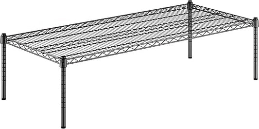 24" x 54" x 14" Black Epoxy Wire Storage Shelf, Dunnage Rack, Commercial 1 Tier Small Shelf
