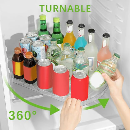 ROWNYEON Lazy Susan Turntable Organizer for Large Refrigerator, 360° Rotate Fridge Organizers and Storage, 16.54 Inches Rectangle Lazy Susan Organizer for Fridge, Cabinet, Pantry,1