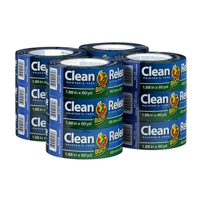Duck Clean Release Blue Painter's Tape 2-Inch (1.88-Inch x 60-Yard), 12 Rolls, 720 Total Yards, 284372