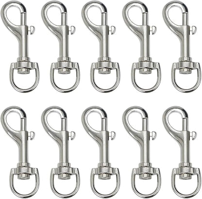 Heavy Duty Swivel Snap Hooks Pet Buckle Trigger Clip Clasp for Linking Dog Leash Collar Key Chain Clothlines (2-3/4" (7cm), 10 Pack)