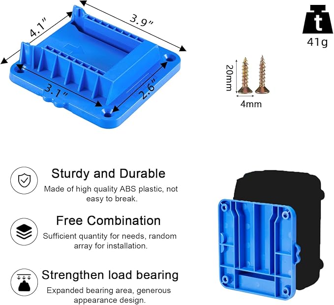 Battery Mount Holder Compatible for Kobalt 24V Max Batteries, Wall Mounts Hanger Fit for KB624-03 KB524-03 KB424-03 KB224-03, Organize Garage/Workshop/Work Truck(6 Pack, w/24 Screws, No Battery)