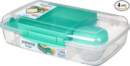 Sistema To Go Collection Large Bento Box Plastic Lunch and Food Storage Container