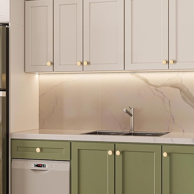 Ravinte 1 Pack Cabinet Knobs Champagne Bronze Kitchen Cabinet Knobs Round Dresser Drawer Knobs Drawer Pulls Closet Door Knobs 1-1/5 Inch