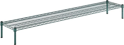14" x 72" x 8" Green Epoxy Wire Storage Shelf, Dunnage Rack, Commercial 1 Tier Small Shelf