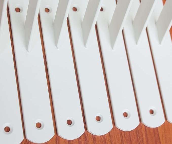 20 Pack L10 x H 8" White Heavy Duty Shelf Brackets with Screws Metal Shelf Brackets Shelf Support Angle Brackets for Shelves L Brackets Heavy Duty Floating Shelf