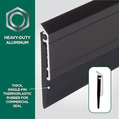 M-D Building Products 68254 All Season Aluminum Door Sweep for Bottom of Door, Heavy Duty Rubber Seal, Exterior & Interior Weather Stripping Bottom Door Seal, Commercial & Residential, (Bronze, 36in)