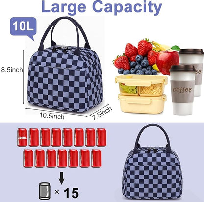 Bluboon Lunch Bag for Women Men Cute Corduroy Lunch Tote Bags Reusable Insulated Lunch Box Large Capacity Reusable Insulated Cooler for Work Picnic or Travel