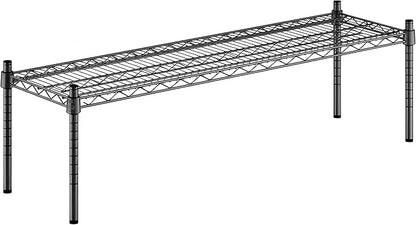 14" x 48" x 14" Black Epoxy Wire Storage Shelf, Dunnage Rack, Commercial 1 Tier Small Shelf