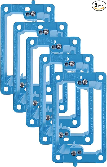 BestMounts - 5 Pack Low Voltage Mounting Brackets 1 Gang for Drywall Outlet Cable Pass Through Wall Plates - Cable Wall Plate Bracket for Old Work, Telephone Wires, Network Cable, HDMI, Speaker Wire