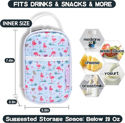 Yelocota Small Insulated Lunch Bag- Snack Bag- Mini Cooler Bag with Handle for Travel,Work,School(Storage Space below 20oz)- Also Suitable for Pairing with Food Jar