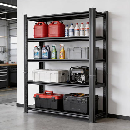 Metal Garage Shelving Unit, Heavy Duty Adjustable Storage Shelves, Steel Shelving, 3000 lbs Capacity Shelves for Heavy Tools and Equipment, 5 Tier, 39.4" Wx 15.7" Dx 71.2" H