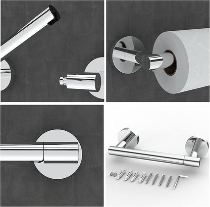 Toilet Paper Holder Chrome SUS304 Stainless Steel Double Post Pivoting Polish Chrome Toilet Paper Roll Holder Wall Mounted Toilet Tissue Holder for Commercial Bathroom RV, Polished, 2 Pack