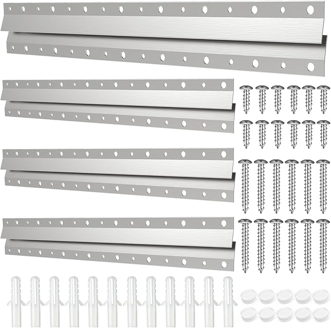 16"-4 Pairs French Cleat Hanger,Z-Hanger Picture Hanging Kit,Wall Mounting Brackets Cleat Picture Hanger Kit Z Bar Clips for Hanger Supports 60 lbs,Z Bar Hanger for Pictures,Mirrors,and Art