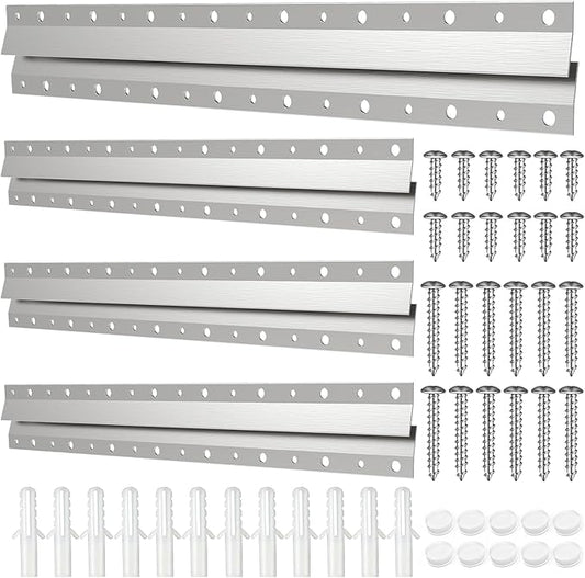 16"-4 Pairs French Cleat Hanger,Z-Hanger Picture Hanging Kit,Wall Mounting Brackets Cleat Picture Hanger Kit Z Bar Clips for Hanger Supports 60 lbs,Z Bar Hanger for Pictures,Mirrors,and Art