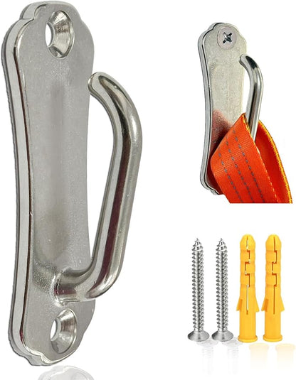 Stainless Steel Dog Tie-Out Hook,Heavy Duty Wall Mounted Leash&Chain Anchor,Rust-Proof for Yard&Patio,Secure Dog Parking System for All Weather Use