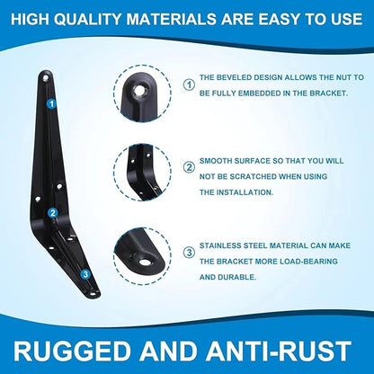 HEART ART 30 Pack Shelf Bracket 4 Inch ,Heavy Duty Shelf Brackets,Floating Shelf Bracket L Brackets,Metal Shelf Brackets for Wall, 4”L x 3”H x1.4”W