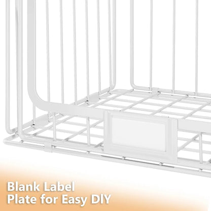 3-Pack Laundry Basket, Wire shelves for Laundry Room Space Saving-Metal Laundry Basket Holde,15"D x 11"W, White