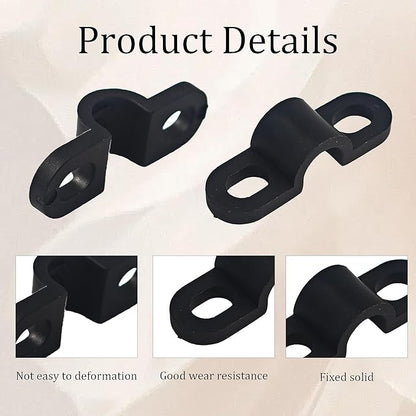 120Pcs Wire Shelf Loop Clips, Black Plastic Shelving Wall Clips with Screws, Back Mount Brackets for Wire Shelves Concrete Drywall Installation, Closet Storage Organizer Hardware