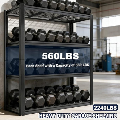 Garage Shelving Unit,Black Storage Shelf,5 Tier Storage Racks Shelving, Shelves Units Free Standing, Heavy Duty Metal Adjustable Shelves (1, 19.6" D x 39.37" W x 59.84" H(Wire Mesh))