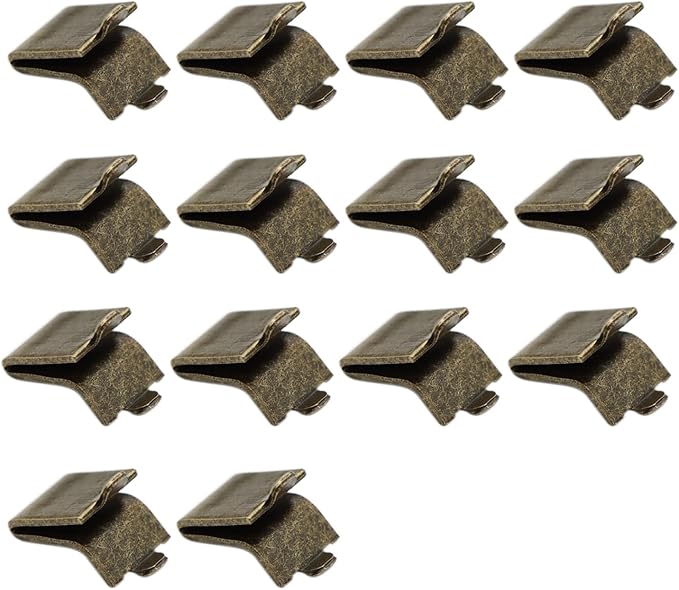 Adjustable Steel Pilaster Shelf Clip Support, Shelving Bracket Clips for Metal and Wood Shelves (14, Bronze)