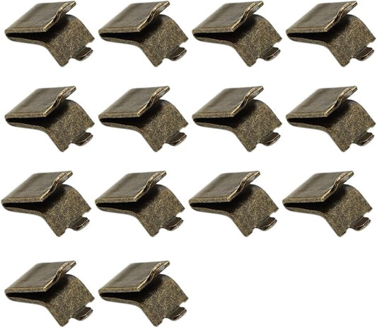 Adjustable Steel Pilaster Shelf Clip Support, Shelving Bracket Clips for Metal and Wood Shelves (14, Bronze)