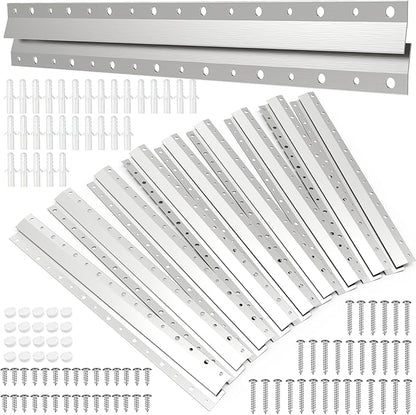 16"-10 Pairs French Cleat Hanger,Z-Hanger Picture Hanging Kit,Wall Mounting Brackets Cleat Picture Hanger Kit Z Bar Clips for Hanger Supports 60 lbs,Z Bar Hanger for Pictures,Mirrors,and Art