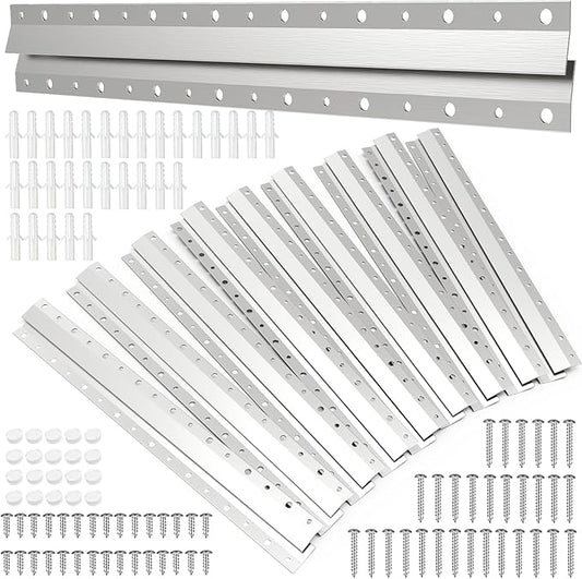 16"-10 Pairs French Cleat Hanger,Z-Hanger Picture Hanging Kit,Wall Mounting Brackets Cleat Picture Hanger Kit Z Bar Clips for Hanger Supports 60 lbs,Z Bar Hanger for Pictures,Mirrors,and Art