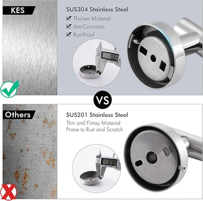 KES SUS 304 Stainless Steel Coat Hook Towel Robe Clothes Hook for Bath Kitchen Garage Heavy Duty Wall Mounted, Polished Finish 2 Pack, A2164-P2
