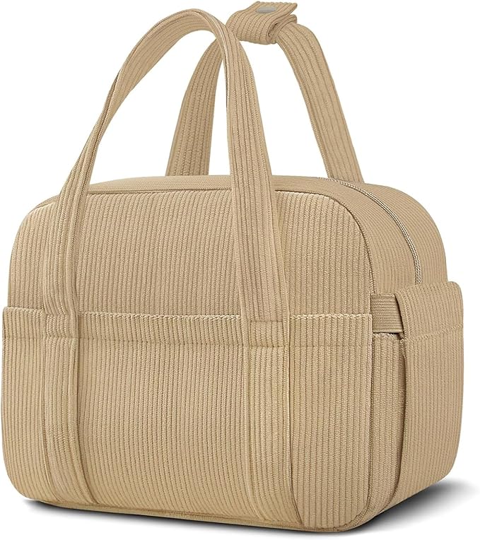 Corduroy Lunch Box Lunch Bag for Women Men, Cute Strawberry Small Insulated Reusable Work Leakproof Simple Lunch Boxes Tote Bag Adults Cooler Bag