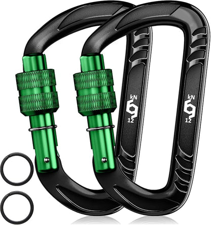 12kN (2697 lbs) Heavy Duty Carabiner Clips, for Securing Pets, Outdoor, Camping, Hiking, Hammock, Dog Leash Harness, Keychains
