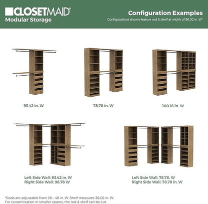 ClosetMaid Modular Storage Shelf and Hang Rod Kit, Sand