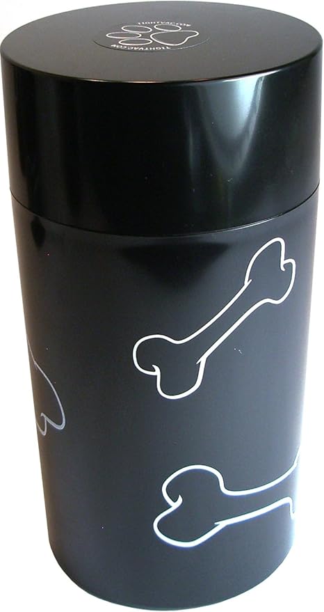 Pawvac 12 Ounce Vacuum Sealed Pet Food Storage Container, Black Treats