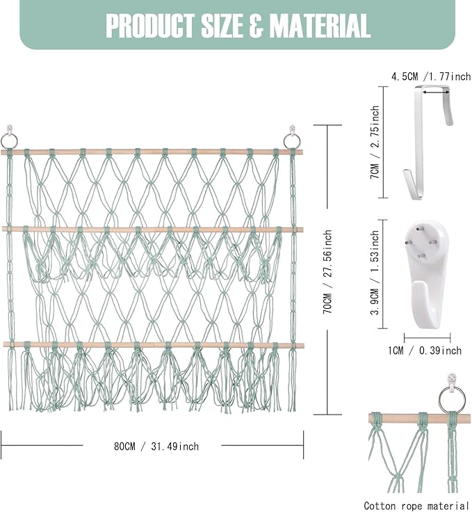 Stuffed Animal Net or Hammock Large Corner Storage for Plushies Stuffed Animals Zoo Wall Hanging Organizer Holder for Hammock, Space-Saving Nursery Decor (Green)