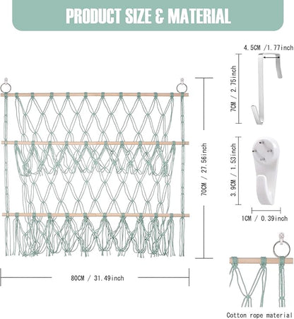 Stuffed Animal Net or Hammock Large Corner Storage for Plushies Stuffed Animals Zoo Wall Hanging Organizer Holder for Hammock, Space-Saving Nursery Decor (Green)