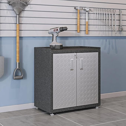 Manhattan Comfort Fortress Collection Modern Designed Mobile Storage Garage Cabinet Great For Tools and Supplies, Stainless Steel