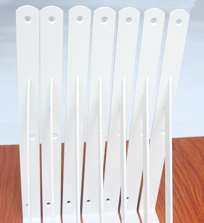 20 Pack L12 x H 8" White Heavy Duty Shelf Brackets with Screws Metal Shelf Brackets Shelf Support Angle Brackets for Shelves L Brackets Heavy Duty Floating Shelf
